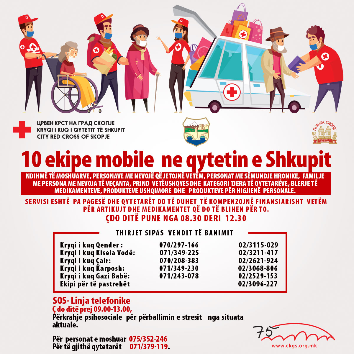 10 ekipe mobile ne qytetin e Shkupit