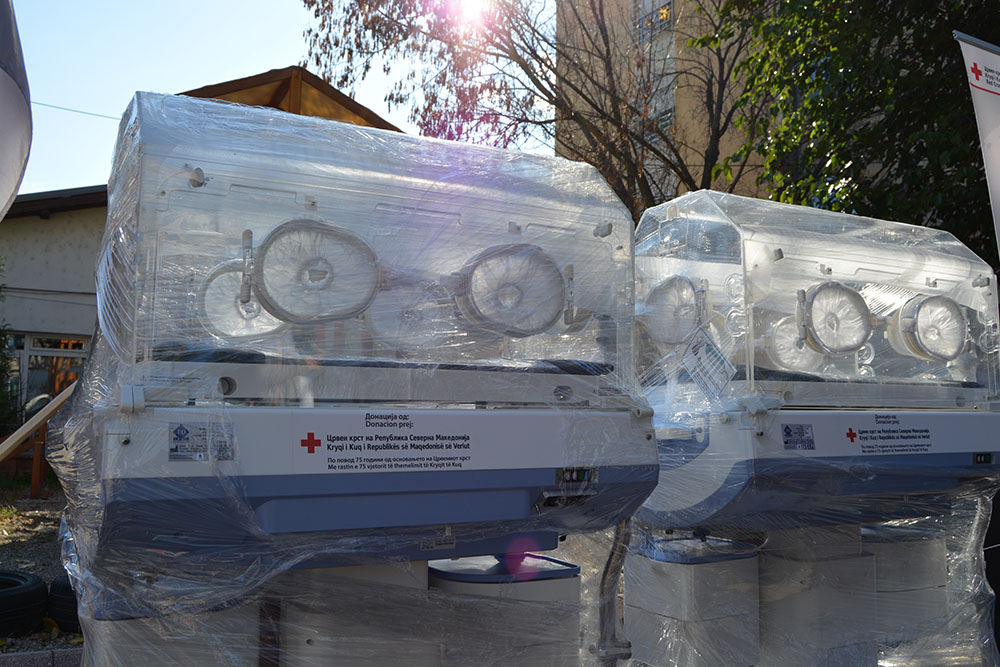 The Red Cross donated two incubators to the Children’s Hospital